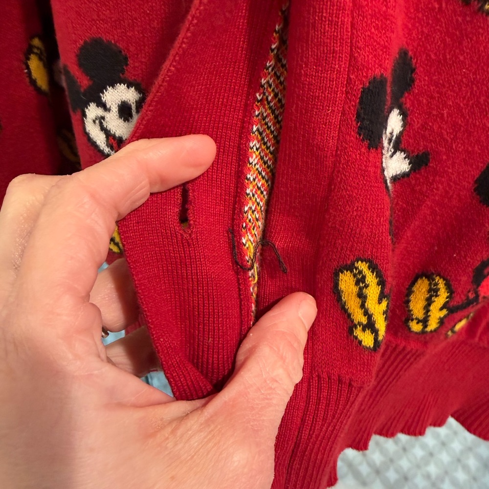 Red Disney Mickey Mouse button down cardigan 2xl - image 6